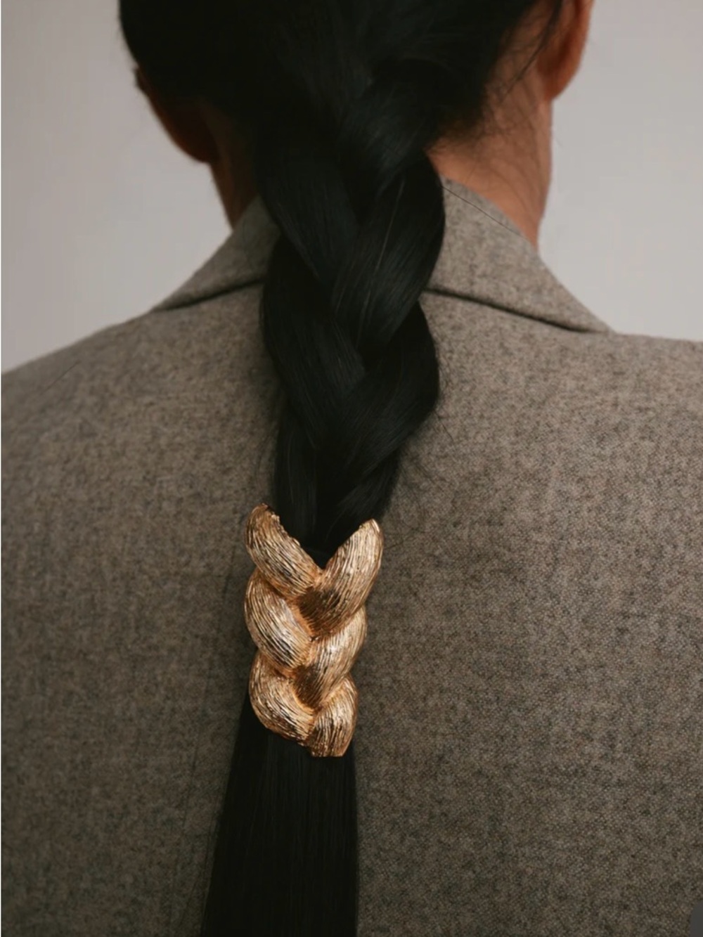 Gold Braided Hair Clip - Statement Metallic Accessory